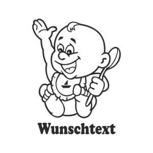 Junge mit Namen als Babyaufkleber