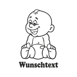 Junge mit Namen als Babyaufkleber