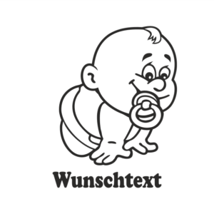 Junge mit Namen als Babyaufkleber