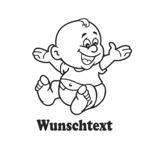 Junge mit Namen als Babyaufkleber