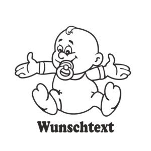 Junge mit Namen als Babyaufkleber