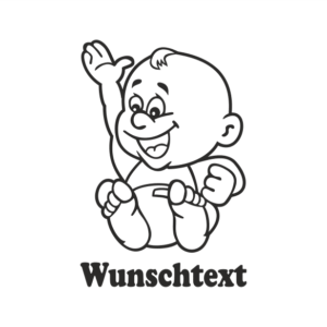 Junge mit Namen als Babyaufkleber