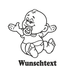 Junge mit Namen als Babyaufkleber