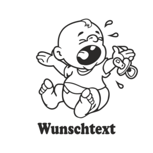 Junge mit Namen als Babyaufkleber