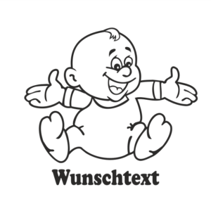 Junge mit Namen als Babyaufkleber