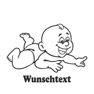 Junge mit Namen als Babyaufkleber
