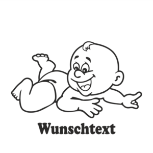 Junge mit Namen als Babyaufkleber