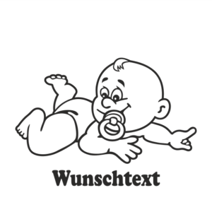 Junge mit Namen als Babyaufkleber
