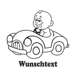 Junge mit Namen als Babyaufkleber