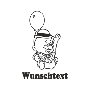 Junge mit Namen als Babyaufkleber