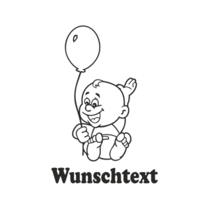 Junge mit Namen als Babyaufkleber