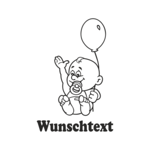 Junge mit Namen als Babyaufkleber