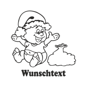 Junge mit Namen als Babyaufkleber