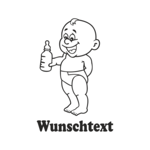 Junge mit Namen als Babyaufkleber
