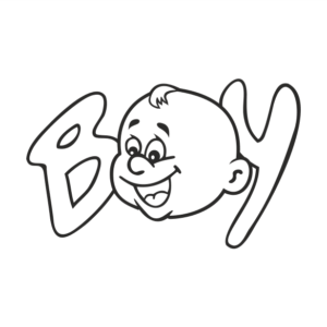 Junge mit Namen als Babyaufkleber