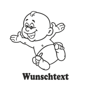 Junge mit Namen als Babyaufkleber