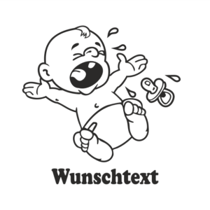 Junge mit Namen als Babyaufkleber