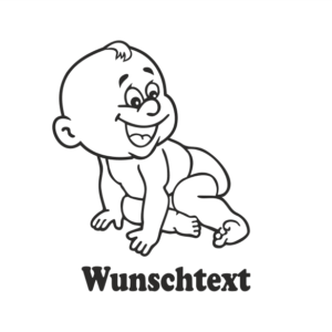 Junge mit Namen als Babyaufkleber