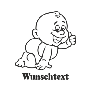 Junge mit Namen als Babyaufkleber