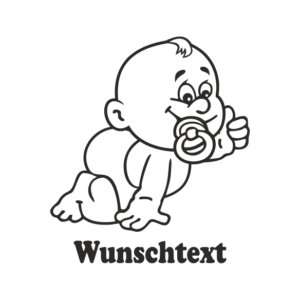 Junge mit Namen als Babyaufkleber