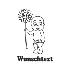 Junge mit Namen als Babyaufkleber