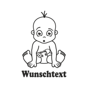 Junge mit Namen als Babyaufkleber