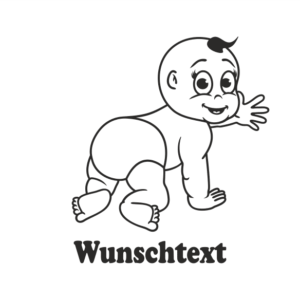 Junge mit Namen als Babyaufkleber
