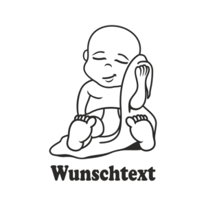 Junge mit Namen als Babyaufkleber