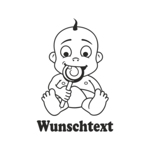 Junge mit Namen als Babyaufkleber