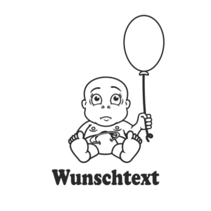 Junge mit Namen als Babyaufkleber