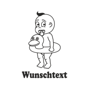 Junge mit Namen als Babyaufkleber