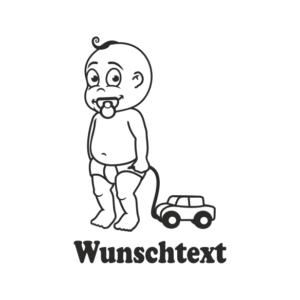 Junge mit Namen als Babyaufkleber