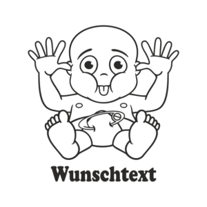 Junge mit Namen als Babyaufkleber