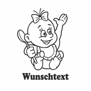 Mädchen mit Namen als Babyaufkleber
