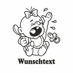 Mädchen mit Namen als Babyaufkleber