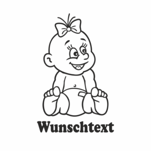 Mädchen mit Namen als Babyaufkleber