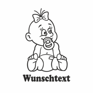 Mädchen mit Namen als Babyaufkleber