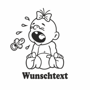 Mädchen mit Namen als Babyaufkleber