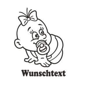 Mädchen mit Namen als Babyaufkleber