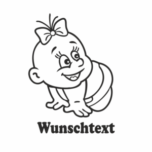 Mädchen mit Namen als Babyaufkleber