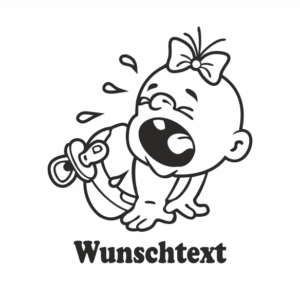 Mädchen mit Namen als Babyaufkleber