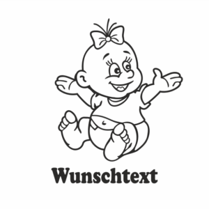Mädchen mit Namen als Babyaufkleber