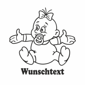 Mädchen mit Namen als Babyaufkleber