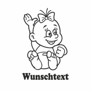 Mädchen mit Namen als Babyaufkleber