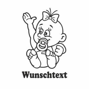 Mädchen mit Namen als Babyaufkleber