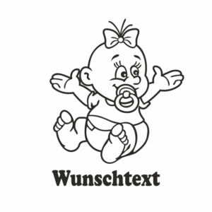 Mädchen mit Namen als Babyaufkleber