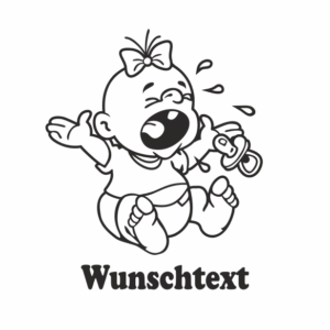 Mädchen mit Namen als Babyaufkleber