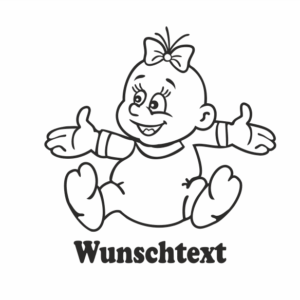 Mädchen mit Namen als Babyaufkleber