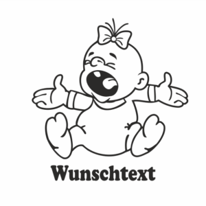 Mädchen mit Namen als Babyaufkleber