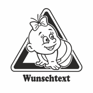 Mädchen mit Namen als Babyaufkleber